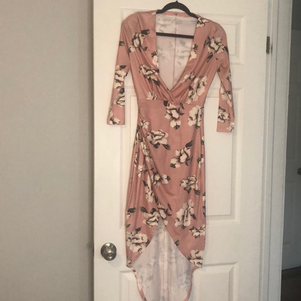 Mauve Floral midi dress